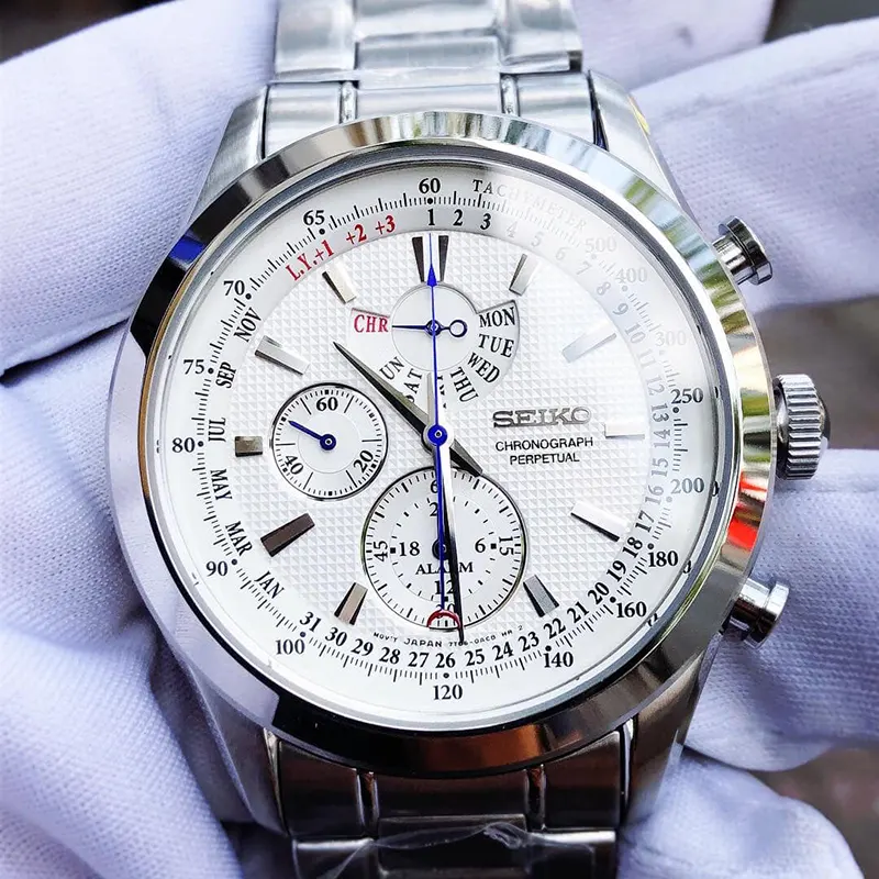 Seiko Neo Classic Chronograph White Dial Men’s Watch- SPC123P1